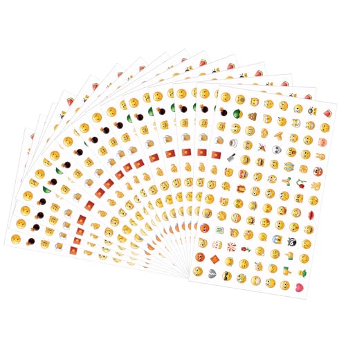 15 Blatt Emoji Sticker Smiley Aufkleber Klein Smiley Sticker, Sticker Smiley Belohnungsaufkleber für Kinder Emoji-Belohnungsaufkleber für Lehrer Dekorative Ausdrucksaufkleber für Kindernotizbücher von Laralily