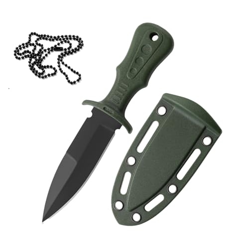 Laralily Messer Outdoor,Neck Knife,Tragbares Gürtelmesser,Edelstahl Neck Knife Messer,121 mm,Kampfmesser für Outdoor-Abenteuer,Überleben in Der Wildnis,Seilarbeiten,Reisen,Camping von Laralily