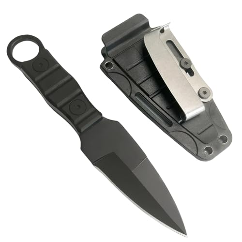 Laralily Neck Knife Schwarz Messer Outdoor Mini EDC Messer Edelstahl Gürtelmesser Geeignet für Die Selbstverteidigung Im Freien Ideales Werkzeug für Outdoor-Abenteuer Wie Camping Wandern Und Angeln von Laralily