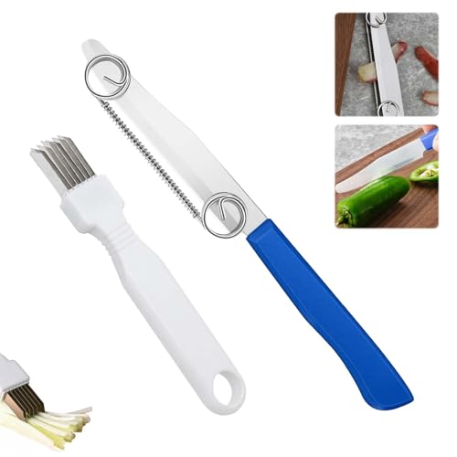 Schnelles Schneidemesser,Clever Messer Kartoffelschäler Zaubermesser Clever Messer Schäler Quick Slicing Knife Abnehmbarer Federleichter Schäler und Frühlingsschneider für Hausküchen von Laralily