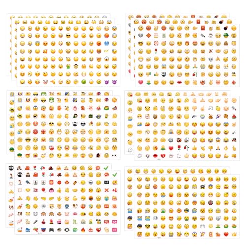 Smiley Aufkleber 14 Blatt Emoji Sticker Smiley Sticker Kann Zum Dekorieren Von Sammelalben Notizbüchern Mobiltelefonen Usw Verwendet Werden Cartoon-Druckpapier-Belohnungsaufkleber von Laralily