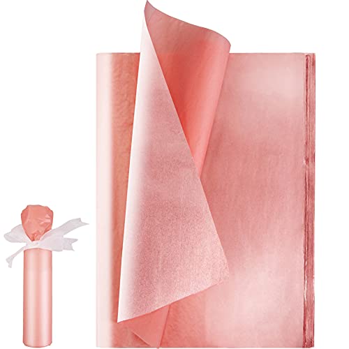 Larcenciel Seidenpapier, 100 Blatt Rosegold Seidenpapier Metallic Geschenkpapier Geschenkverpackung Papier Geschenk Verpackungsmaterial für Hochzeit, Geburtstag, Party, DIY Craft (50 x 35 cm) von Larcenciel