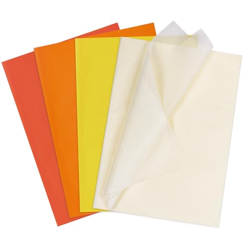 Larcenciel Seidenpapier Orange, 80 Blatt Seidenpapier Verpackungsmaterial zum Verpacken & Geschenktüten, Packseide Transparentpapier für Halloween Erntedankfest Geburtstag Hochzeit Party (50x35CM) von Larcenciel