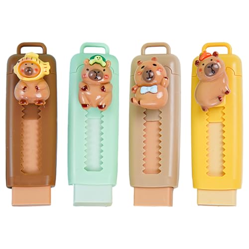 LaresDay 4 Stück Capybara Einziehbarer Radiergummi mit 4 Stück Radiergummi-Nachfüllungen,Einziehbarer Radiergummis mit Nachfüllungen für Kinder & Studenten | Lustiger Schulbedarf LaresDay 4 Stück Capybara Einziehbarer Radiergummi mit 4 Stück Radiergummi-Nachfüllungen,Einziehbarer Radiergummis mit Nachfüllungen für Kinder & Studenten | Lustiger Schulbedarf von LaresDay