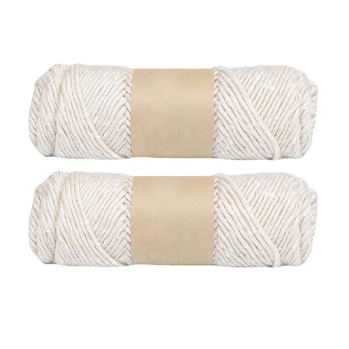 Larfraecy Garn 2 x 100g Acryl-Garnballen,Weich Häkelwolle Warm Handstrickgarn & Atmungsaktiv Strickgarn Bunt Acrylgarn zum Stricken,Mehrfarbiges Garn zum Stricken Häkeln und Basteln (Beige) von Larfraecy