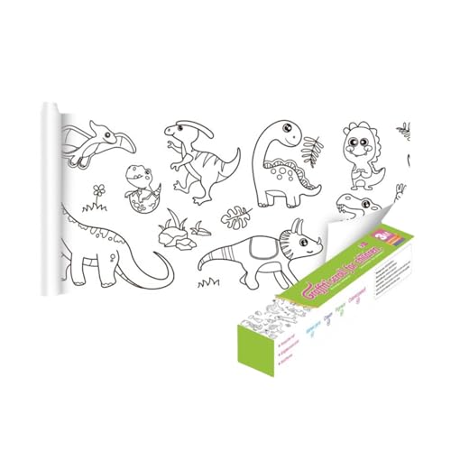 Larfraecy Papierrolle Malen für Kinder 30CM*3Meter Kinder Malpapier Rolle,Zeichnungsrolle für Kinder,Malpapier Rolle Für Kinder,Selbstklebend Schneidbare Zeichenrolle,Zeichenpapier (Dinosaurier) von Larfraecy