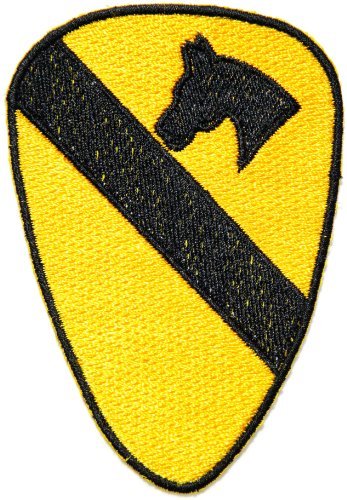 6,3 x 8,9 cm 1. Kavallerie Divison Pferd US Army Navy Academy Military US Air Force Academy Cavalry Marine Corps National Guard Logo Jacke Patch Aufnäher Aufbügler besticktes Schild Abzeichen Kostüm von Large husky patches