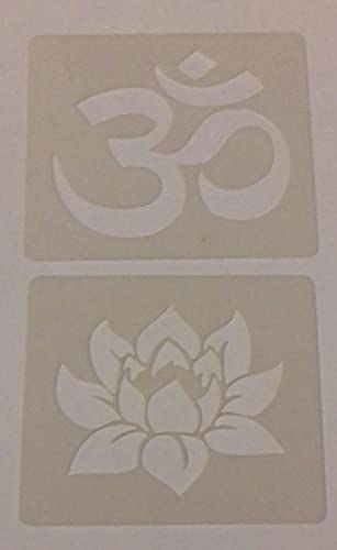 Laser Made Wales Om Ohm Aum Hindu Schablone & Lotus Schablone Blatt Mylar 350 Mikron 4 "Hoch Hinduism Buddism von Laser Made Wales