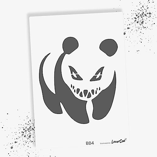 LaserCad Schablonen BANKSY Streetart (B084, WWF Panda, DIN A6) Stencil für Graffiti, Airbrush, Kunst, Deko, zum Malen von LaserCad