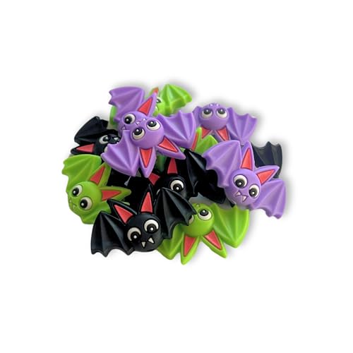 Fledermaus Halloween Freddy Focal Bead 3D 12 Stück Silikon Charaktere Albtraum Weihnachten für Perlenstifte, Süßigkeitenformaufhänger, Cartoon-Herbst von Lashicorn