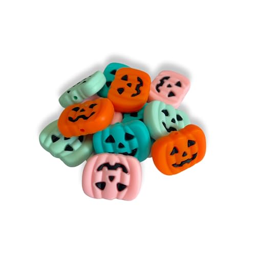 Jack O Lantern Halloween Freddy Focal Bead 3D Silikon-Figuren Albtraum Weihnachten für Perlen-Stifte Frischeformaufhänger Horror Fall 12 Stück von Lashicorn