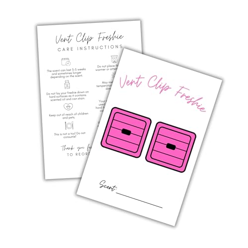 Lashicorn Vent Clip Freshie Paket Einsteckkarte mit Kartenanleitung 10,2 x 15,2 cm Postkarte für 12,7 x 17,8 cm holografische Auto-Lufterfrischer, minimalistisch, Rosa von Lashicorn