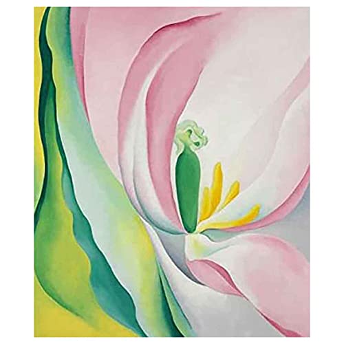 Georgia O'keeffe《Rosa Tulpe》Leinwand WanddekorationBild für Schlafzimmer Büro Wohnkultur Kreatives Geschenk Drucke Gedruckt Malerei Wohnzimmer Wand Kunst（50x60cm） 20x24inch,Ungerahmt von Lasite