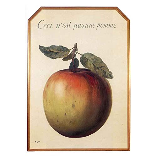 Rene Magritte《Nicht Apfel》Leinwand WanddekorationBild für Schlafzimmer Büro Wohnkultur Kreatives Geschenk Drucke Gedruckt Malerei Wohnzimmer Wand Kunst（30x42cm） 12x17inch,Ungerahmt von Lasite