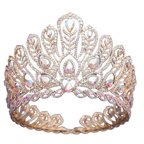 Laspi Zarte Hochzeits-Tiaras mit Kristallen, königliche Hochzeits-Tiaras, Kronen mit Kristallverzierung, für Brautfrisuren von Laspi