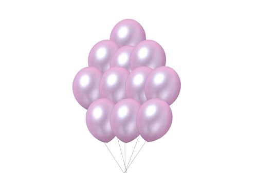 12 inches (30 cm) Thickened Metallic Balloons - 50 pieces Natural Latex Balloons - 3.2g/piece (Metallic Light Pink) von Latex Bros