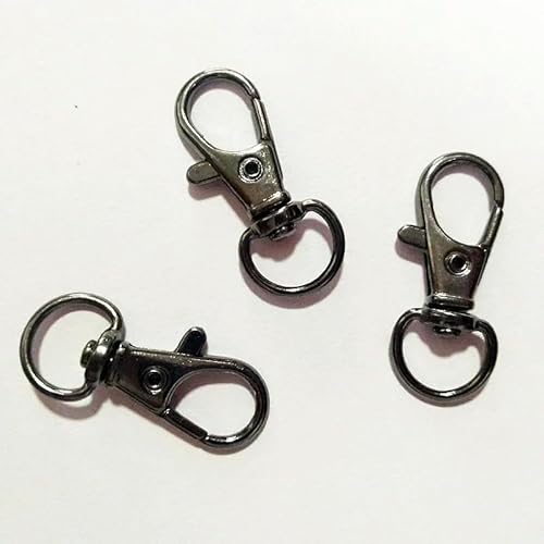 50 x drehbare Karabinerhaken, Schlüsselhaken, Schlüsselring, Verschlüsse für Schlüsselanhänger, 31,3 x 13,2 mm, Schlüsselring-Befestigung von Lationday