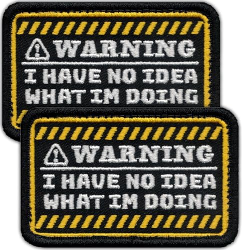 Laughing Lizards Warnung: I Have No Idea What I'm Doing Patch | Enthält (2) lustige Moral-Patches mit Klettverschluss, taktische Patches für Rucksäcke, Hüte, Taschen und Ausrüstung von Laughing Lizards