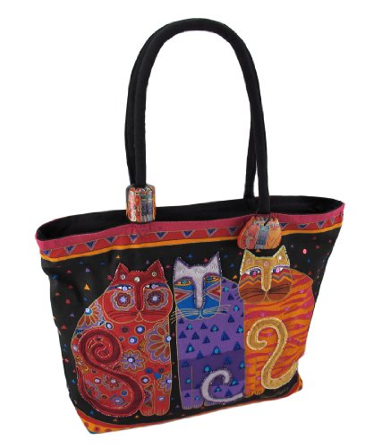 Zeckos Laurel Burch Feline Friends Schulter-Reißverschluss, 48 x 12 x 38 cm von Zeckos