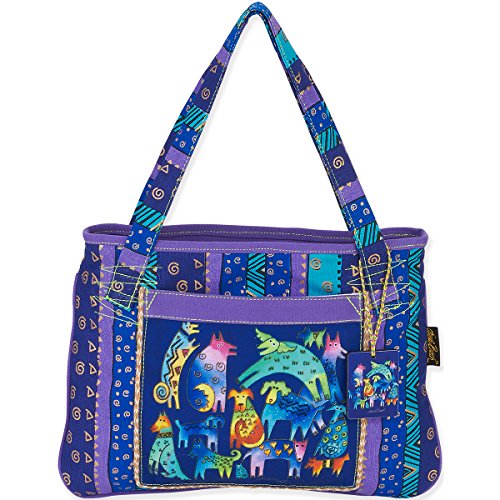 Zeckos Laurel Burch Mittelgroße Tragetasche, 38,1 x 27,9 cm, mythische Hunde, Porzellan, blau, L Zeckos Laurel Burch Mittelgroße Tragetasche, 38,1 x 27,9 cm, mythische Hunde, Porzellan, blau, L von Laurel Burch