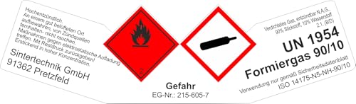 Gefahrgut Aufkleber Etikett Label Formiergas 90/10 verdichtetes Gas UN 1954 EG-Nr.:215-605-7 Wunschadresse individuelle Adresse Logo (6) von Lausitzwerbung