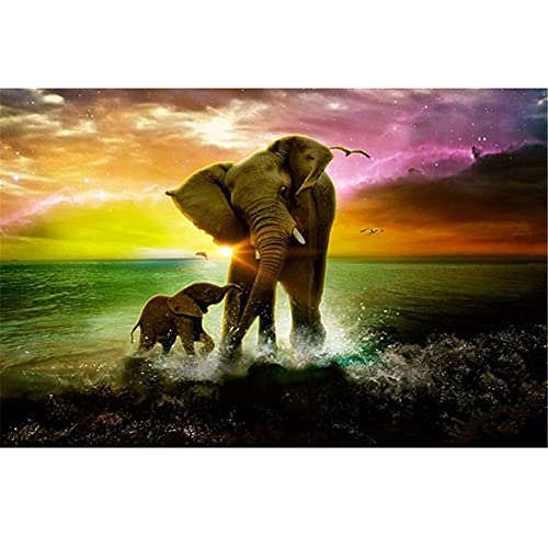 Lausra 5D Diamant Malerei Set Elefant Vollbohrer DIY Diamond Painting Kit (50x70cm) von Lausra