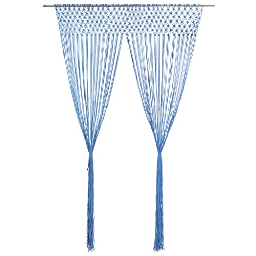 Lauuoeriau Furniture Item Home Makramee Vorhang blau 140x240 cm Baumwoll-Möbelstoff von Lauuoeriau