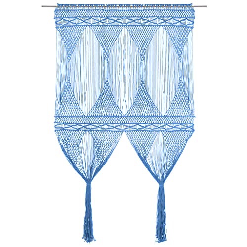 Lauuoeriau Furniture Item Home Makramee Vorhang blau 140x240 cm Baumwoll-Möbelstoff von Lauuoeriau