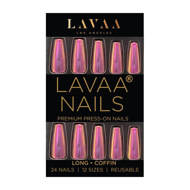 Hot Commodity Press-On Nails | Chrom Lila Lange Sarg Nägel Salonqualität Und Wiederverwendbar Lava Schönheit von LavaaBeauty