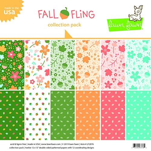 Lawn Fawn, Fall Fling Collection Pack, 12"x12" / 30,05x30,5cm, Block 12 Blatt von Lawn Fawn