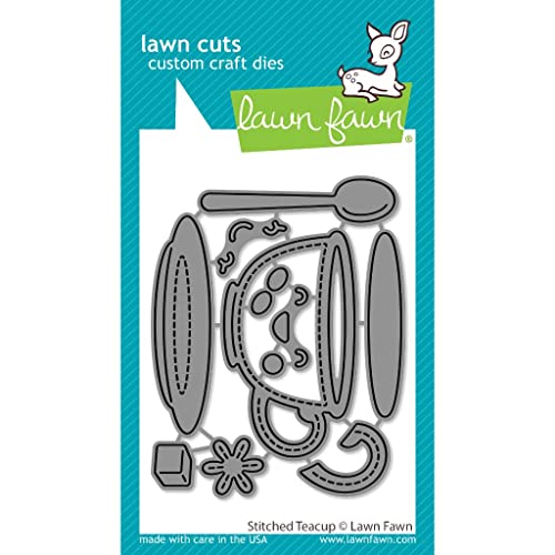 Lawn Fawn 676528 Custom Craft Die-Stitched Teacup Lawn Cuts Stanzform – genähte Teetasse, stahl, Nicht angegeben, Die Set only von Lawn Fawn