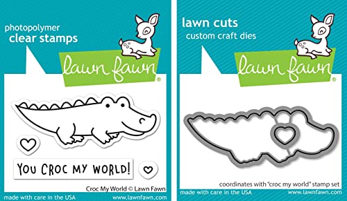 Lawn Fawn - Croc My World - Krokodil - Stempelset und Stanzformen Set - 2 Stück Bündel von Lawn Fawn