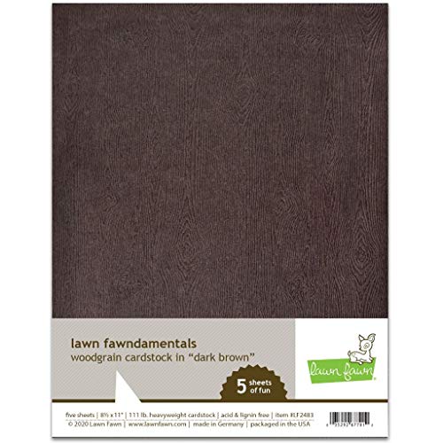 Lawn Fawn LF2483 Woodgrain Cardstock - Dark Brown Lawn Fawndamentals von Lawn Fawn