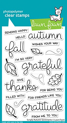 Lawn Fawn LF2662 Scripty Autumn Sentiments Stempel-Set, 10 x 15 cm von Lawn Fawn