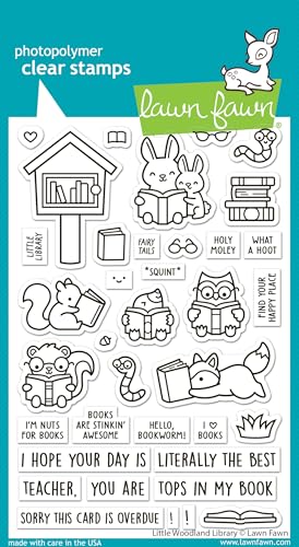 Lawn Fawn LF3486 Little Woodland Library Stempel-Set, 10 x 15 cm, transparent von Lawn Fawn