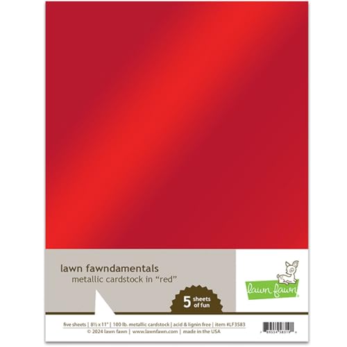 Lawn Fawn LF3583 Metallischer Karton, Rot von Lawn Fawn