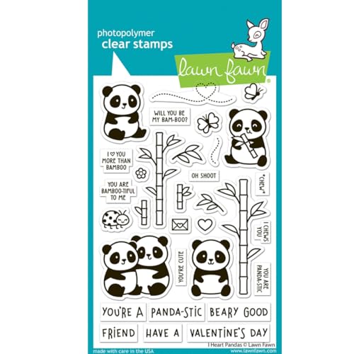 Lawn Fawn LF3596 Stempel-Set "I Heart Pandas", 10,2 x 15,2 cm, transparent von Lawn Fawn