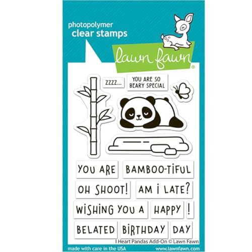 Lawn Fawn LF3599 I Heart Pandas Add-On 3X4 Clear Stamp Set von Lawn Fawn