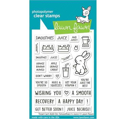 Lawn Fawn LF3674 Treat Cart Add-On: Smoothies 'N Juice Stempel-Set, transparent, 7,6 x 10,2 cm von Lawn Fawn