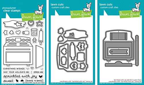 Lawn Fawn Sprinkled With Joy Clear Stamp & Die Set - Includes One Stamp (LF1214) & Two Dies (LF1215 & LF1271) - Bundle Of 3 von Lawn Fawn