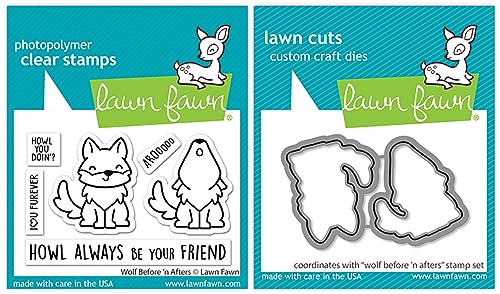 Lawn Fawn - Wolf Before 'n After – Stempel und Stanzformen – 2 Stück von Lawn Fawn