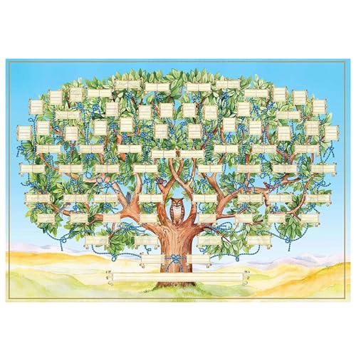 Family Tree Diagramm zum Ausfüllen, 6 Generation Genealogy Poster Blank füllbarer Ancestry -Diagramm, 16x24 in gedruckter Stammbaum Bild Rahmen Wanddekoration für Familienmitglieder (Rahmen nicht ent von Lawnrden