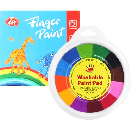 Fingerfarbe Kit, waschbare Fingerzeichnung für Kleinkinder, 13 Farben ungiftige Kinderfarben Malereien mit Malschlamm und Bild für Kinder Kindergarten von Lawnrden