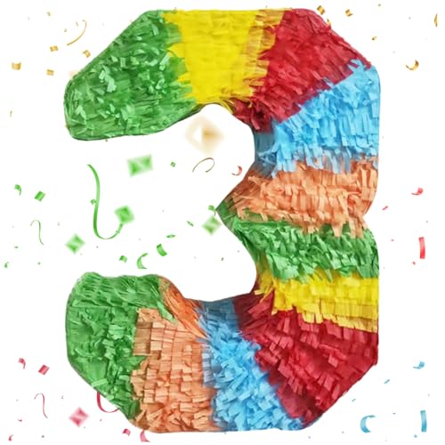 Für Kinderpartys Regenbogen Nummer 3 19,7 Zoll groß leicht zu füllen für den 3. Geburtstag Jubiläum Feier Party Dekor, Rainbow von Lawnrden