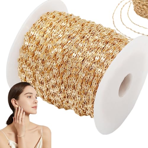 Goldgefüllte Kette 6,6 Fuß 0,25 mm 14K Goldkette für Schmuck Herstellung exquisites goldplattierter Kette Unvollendete goldgefüllte Kette Masse für DIY -Halskette Armband Anhänger Lieferungen Goldgef von Lawnrden