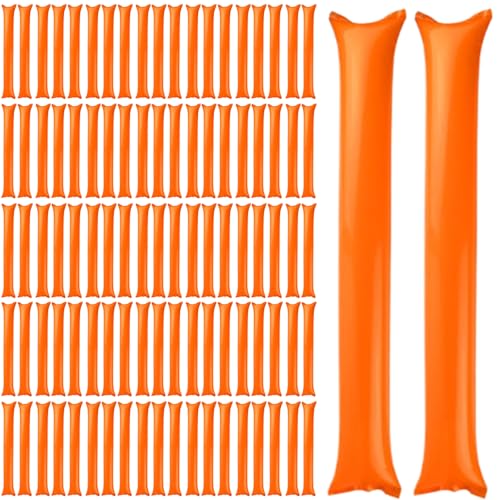 Lawnrden Donnersticks, Teamgeist -Boom -Sticks, 100 -teilige Jubelstäbe, Plastik Cheerleader Spirit Stick, aufblasbare Lärmhersteller für Sportveranstaltungen Tanz/Orange von Lawnrden