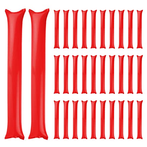 Lawnrden Jubelstock aufblasbarer Thunder Stick Plastik -Spirit -Lärmmacher für Sportveranstaltungen Geburtstagsfeier 40 PCS 60 * 10 rot, Lärmmacher zum Jubeln von Lawnrden