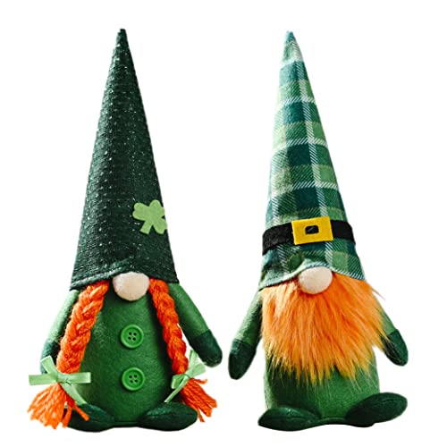 Lawnrden St. Patrick Day GNOME Decoration Grüne Shamrock -Zwerg -Verzierung für St. Patrick Day Decor 2pcs, Kobold Zwerg Ornamente von Lawnrden