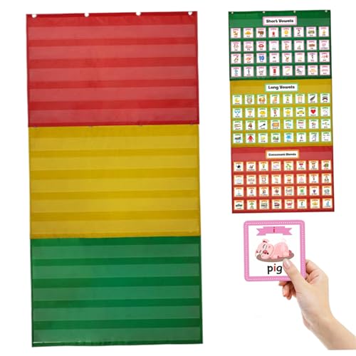 Taschenkarte des Tagesplanes, Klassenzimmer -Taschenkarte, abnehmbare hängende robuste Taschenkarte mit 15 Taschen, tragbare Mini -Taschenkarte für Klassenzimmer -Homeschool von Lawnrden