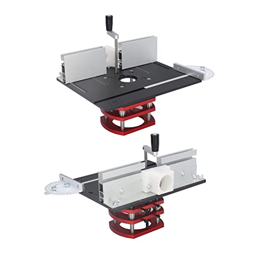 Oberfräsen-Lift, Oberplatten-Oberfräsen-Hebebasis für Holzbearbeitungsmaschinen, Universelles Design, 51 Mm Hubbereich, Konstruktion aus Aluminiumlegierung und Edelstahl, (Schwarz) von Lazmin112